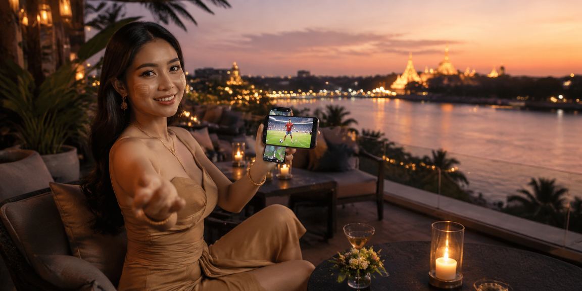 ရန်ကုန်မြို့ရှိ မြစ်အနီး သာနကာ တို့ဖြင့် လိုက်ပါကစား